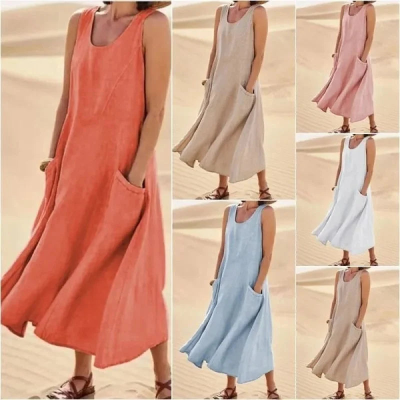 Tina™ – Robe en Lin de Printemps
