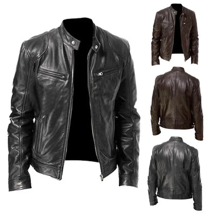 Montaigne® | Veste en Cuir Décontractée