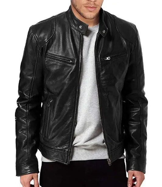 Montaigne® | Veste en Cuir Décontractée
