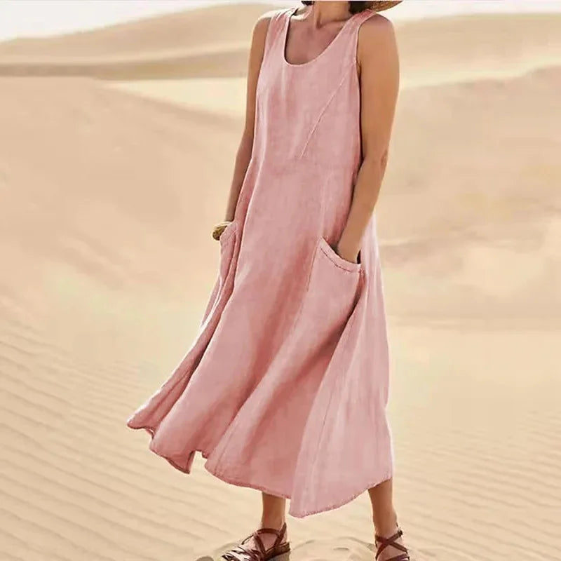 Tina™ – Robe en Lin de Printemps