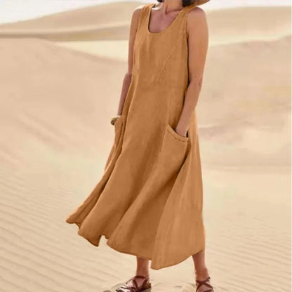 Tina™ – Robe en Lin de Printemps
