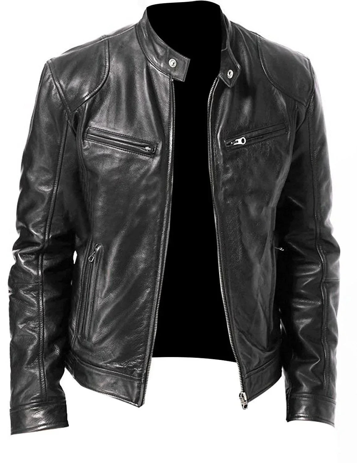 Montaigne® | Veste en Cuir Décontractée