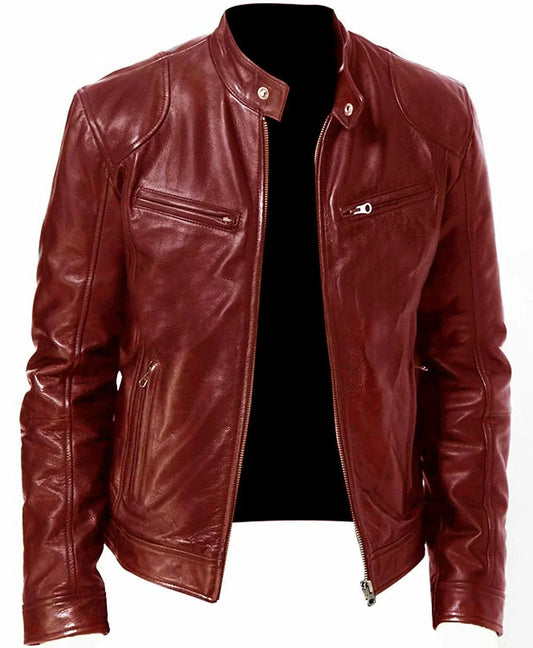 Montaigne® | Veste en Cuir Décontractée