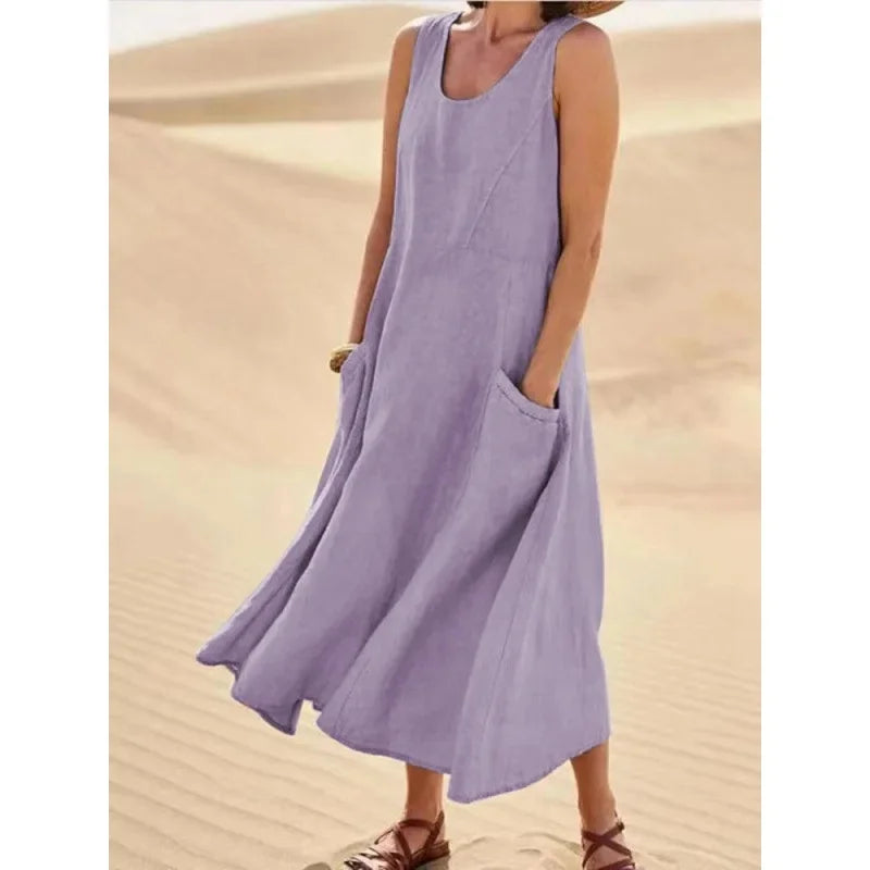 Tina™ – Robe en Lin de Printemps