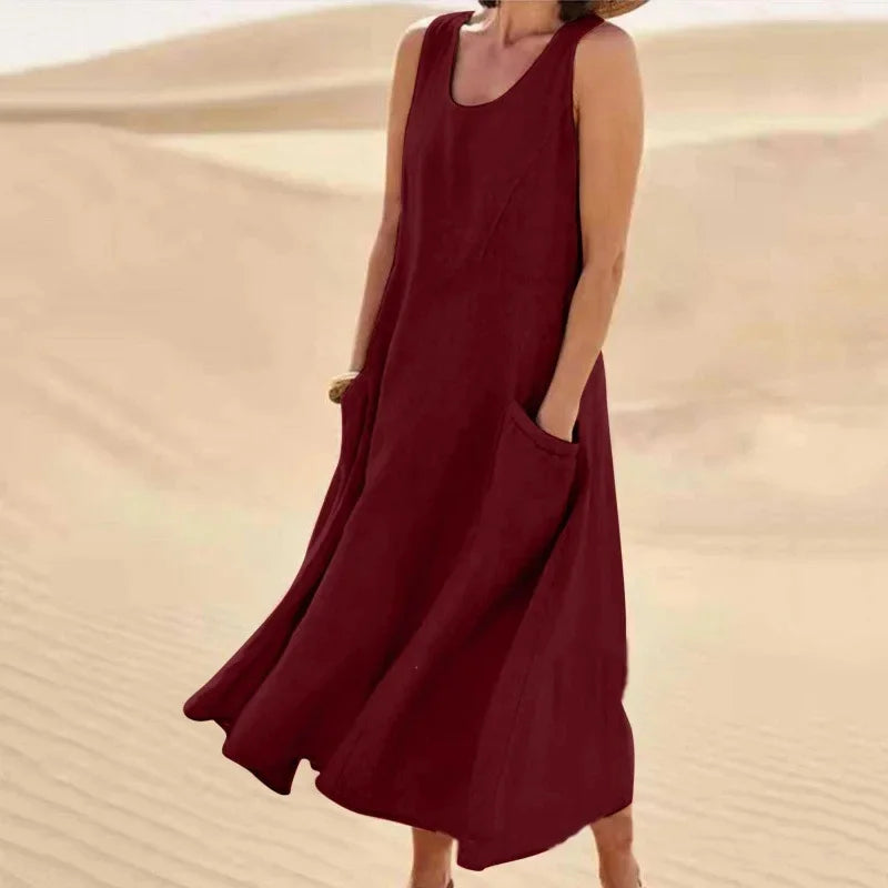 Tina™ – Robe en Lin de Printemps