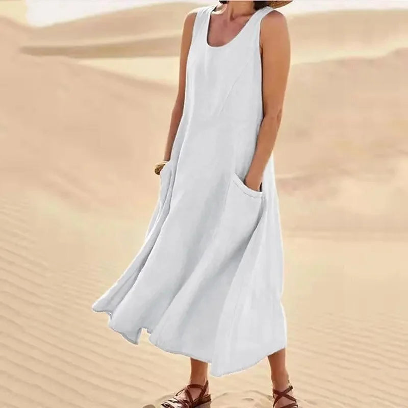 Tina™ – Robe en Lin de Printemps