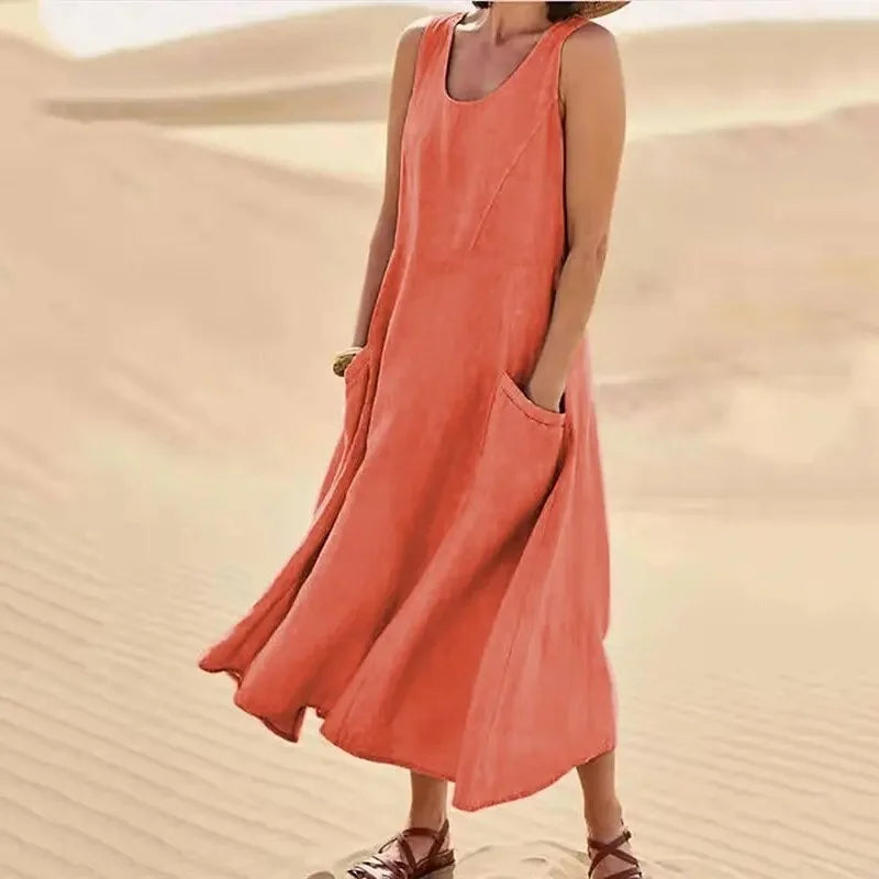 Tina™ – Robe en Lin de Printemps