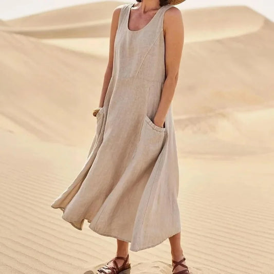 Tina™ – Robe en Lin de Printemps